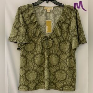 MICHAEL Michael Kors Olive Patterned Blouse